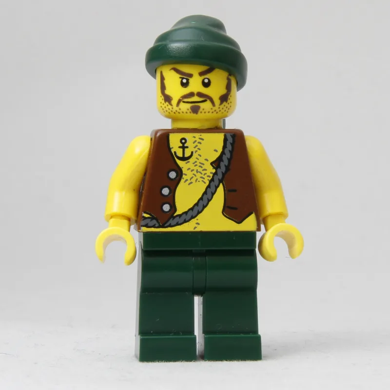 LEGO Minifigur Pirate - Anchor Tattoo, Dark Green Legs, Dark Green Bandana