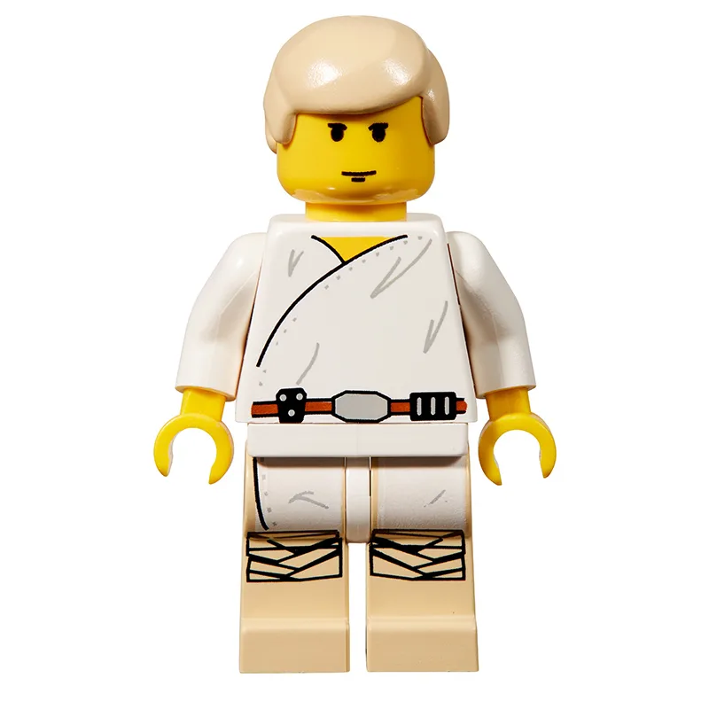 LEGO Minifigur Luke Skywalker, White Robe, Yellow Skin (3626b Head)