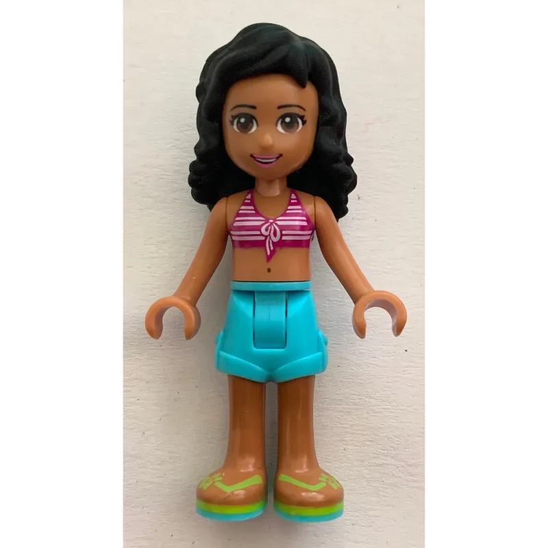 LEGO Minifigur Kate - Magenta/White Bikini, Medium Azure Skirt