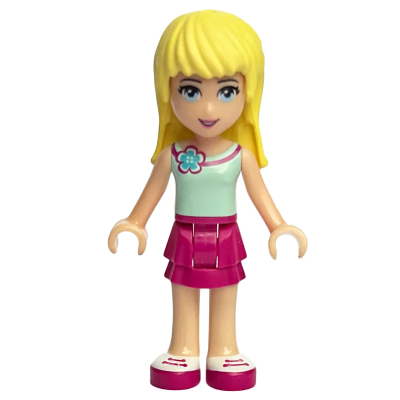 LEGO Minifigur Stephanie - Light Aqua Top, Magenta Skirt