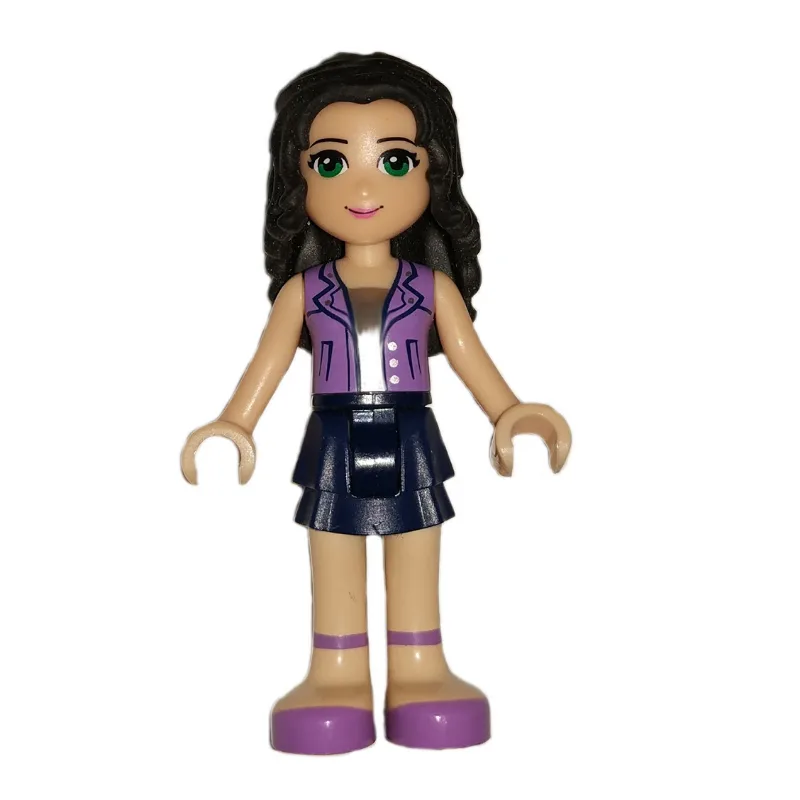 LEGO Minifigur Emma - Medium Lavender Vest, Dark Blue Skirt