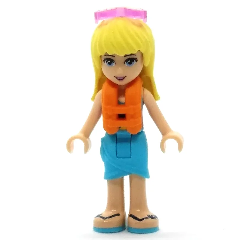 LEGO Minifigur Stephanie - Dark Purple Top, Medium Azure Skirt