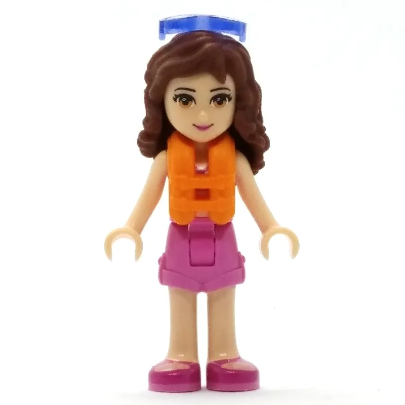 LEGO Minifigur Olivia - Dark Pink Bikini, Dark Pink Trousers