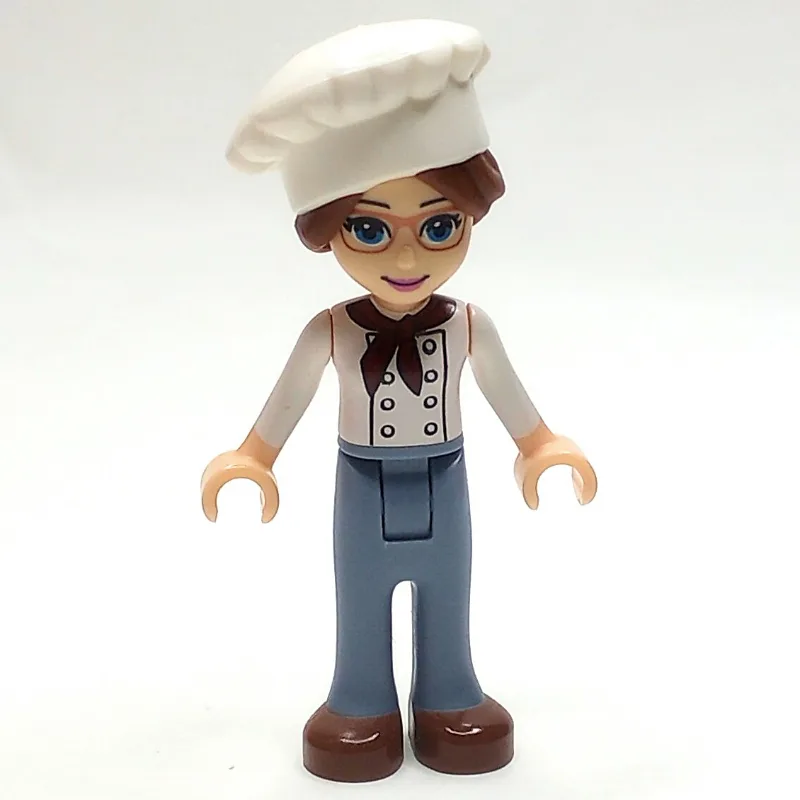 LEGO Minifigur Lillie - White Jacket, Sand Blue Trousers, Chef's Hat