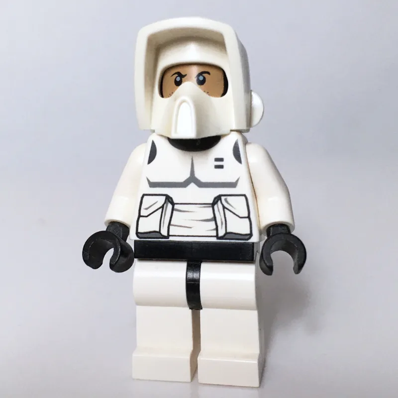 LEGO Minifigur Scout Trooper, Printed Black Head, White Legs