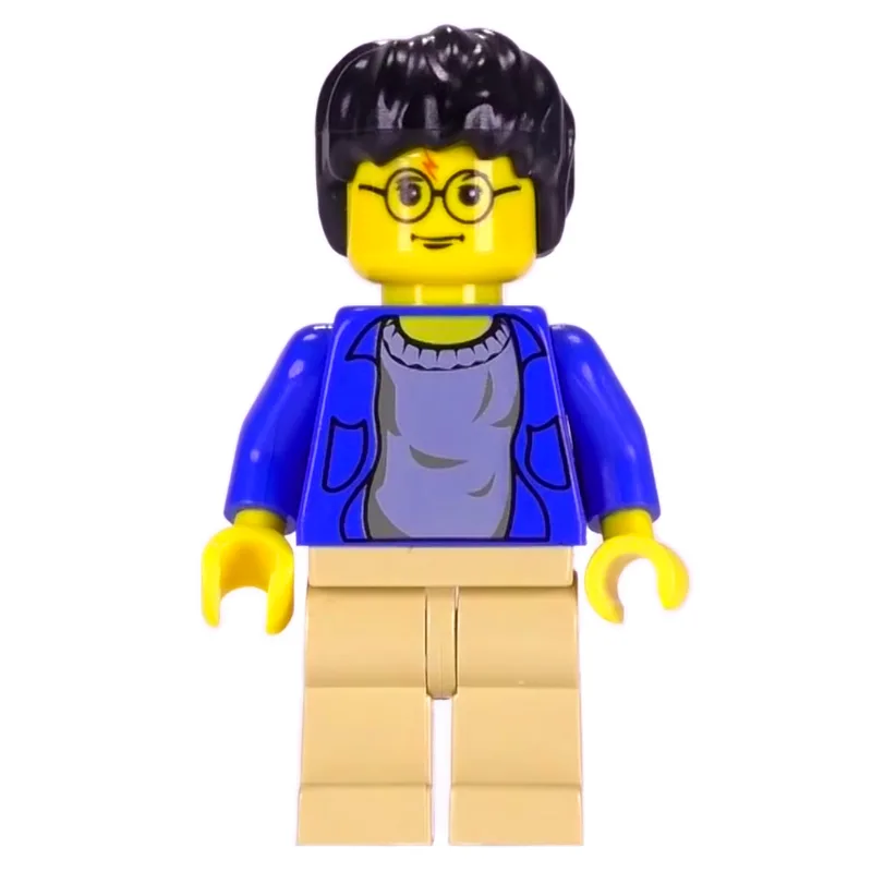 LEGO Minifigur Harry Potter, Yellow Skin, Open Blue Jacket