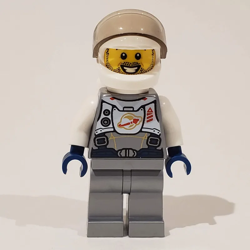 LEGO Minifigur Astronaut, Flat Silver, White Helmet with Visor