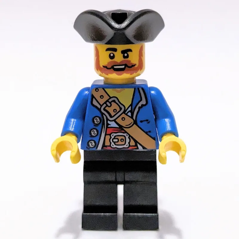 LEGO Minifigur Pirate - Blue Jacket, Black Legs, Black Tricorne