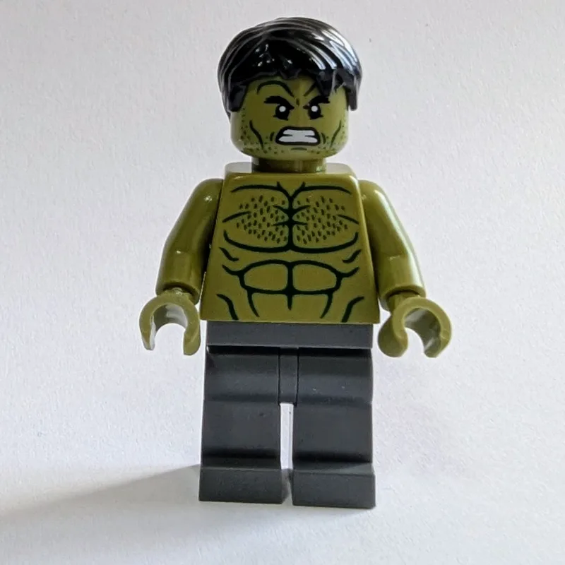 LEGO Minifigur Hulk, Minifig, Dark Bluish Grey Legs